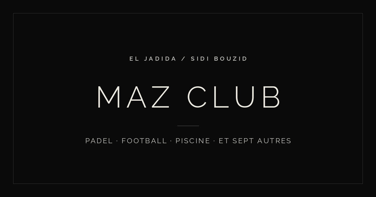 MAZ CLUB, Sidi Bouzid, El Jadida
